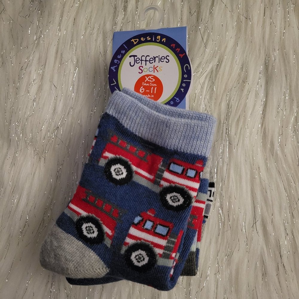 Jeffries Boys Fire Truck/Police Car Socks